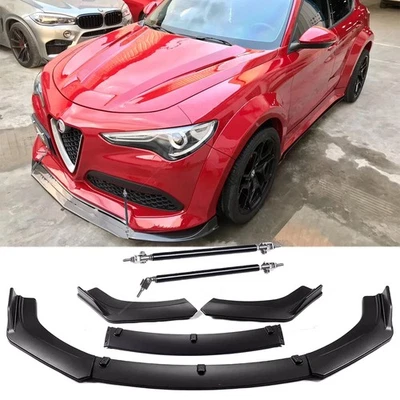 Front Bumper Lip Spoiler Splitter Body Kit + Strut Rods For Alfa Romeo Giulietta - image 1 of 4