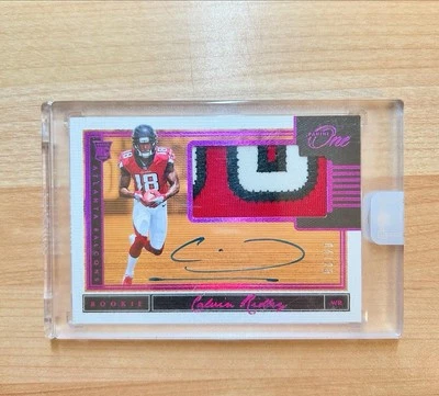 CALVIN RIDLEY RC 2018 Panini One Red 15 Rookie Patch Auto 04/25 - Image 1 of 2