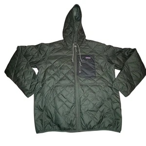 Chaqueta con Capucha Patagonia Para Hombre Acolchada Diamante Bomber Verde Talla Grande Exterior - Imagen 1 de 11