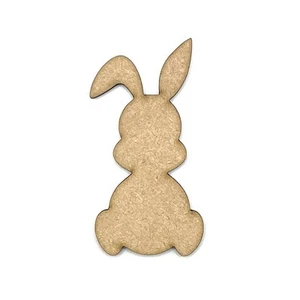 Wooden Bunny MDF Craft Shapes For Easter Blanks, Gift Tags & Scrapbooks - Picture 1 of 3
