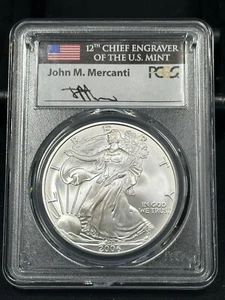 2006W- Burnished American Silver Eagle- PCGS- SP70- John Mercanti - Picture 1 of 2
