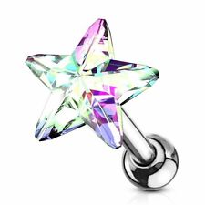 Piercing cartilage hélix étoile cristal aurore boréale