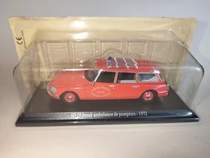 Citroen ID 20 Break Ambulance De Pompiers 1/43 Atlas Vintage Perfetta No Ixo - Foto 1 di 5