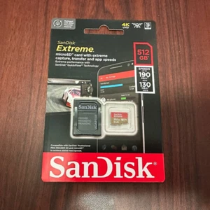 Carte mémoire SanDisk 512 Go Extreme microSDXC UHS-I SDSQXAV-512G-GN6MA neuve scellée - Photo 1 sur 9