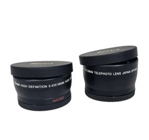 0.43x WIDE ANGLE+2.2X TELEPHOTO LENS 58mm TO CANON T5I T4I T3I T2I XSi T5 T4 T3 - Picture 1 of 4