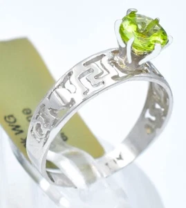 GENUINE 1.02 Cts PERIDOT SOLITAIRE RING 10K WHITE GOLD - Free Appraisal - NWT - Picture 1 of 5