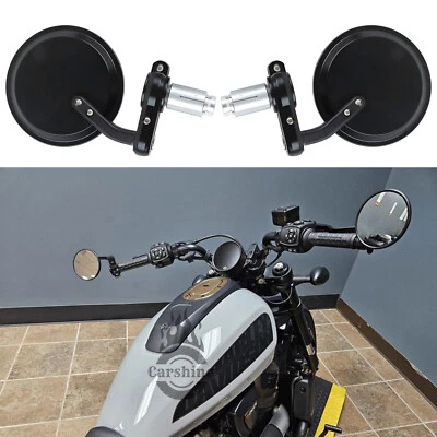 For Harley Davidson Cafe Racer A+ Motorcycle 7/8" Swivel Handle Bar End Mirrors - Изображение 1 из 4