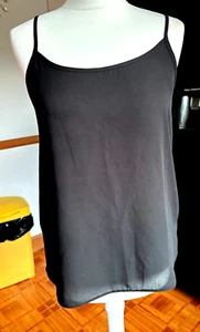 VGC Ladies PAPAYA WEEKEND at MATALAN Ebony RAVEN BAT BLACK Strappy Cami Top 10 - Picture 1 of 4