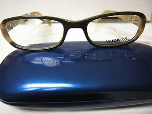 VICTORIOUS EYEGLASS FRAME V402 Style in BROWN 50-17-135 AUTHENTIC - Picture 1 of 4
