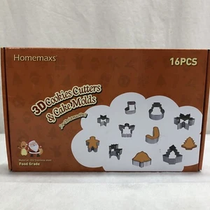 HOMEMAXS 16 PCS 3D COOKIE CUTTERS AND CAKE MOLDS - Picture 1 of 7