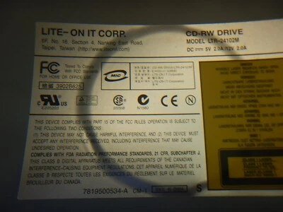 Lite-On LTR-24102M CD-RW 40X Internal Desktop Drive IDE Optical  - Image 1 of 3