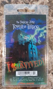 DISNEY CALIFORNIA ADVENTURE TICKET PASS THE TWILIGHT ZONE TOWER OF TERROR - Picture 1 of 2