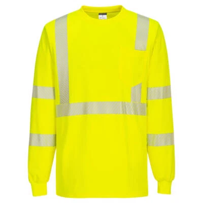 S195 - Hi-Vis Segmented Tape T-Shirt L/S Yellow SZ S-4X S195* YELLOW FREE SHIP - Image 1 of 2