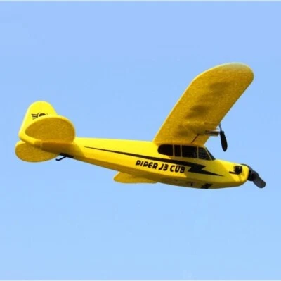 RC RADIO FERNBEDIENUNG FLUGZEUG PIPER J3 CUB 2.4 FLUGZEUG ANFÄNGER GLIDER SPIELZEUG GESCHENK - Bild 1 von 4