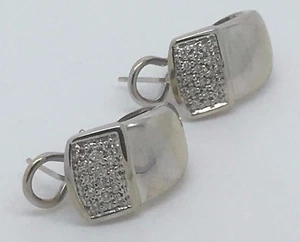 14K WEISSGOLD DIAMANT OMEGA OHRRINGE - Bild 1 von 10