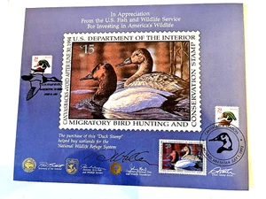 Canvasback Merganzer 1993 1994 Federal Migratory Bird Hunting ConservatIon Stamp - Picture 1 of 4