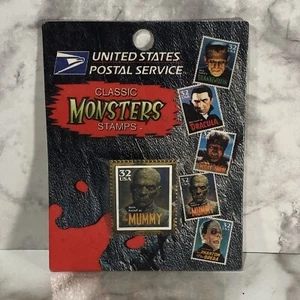 1997 USPS Classic Monsters Stamp Pin Boris Karloff The Mummy - Picture 1 of 2