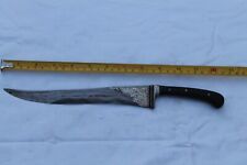 rare old antique silver inlaid wood handle old Damascus blade  kard dagger knife