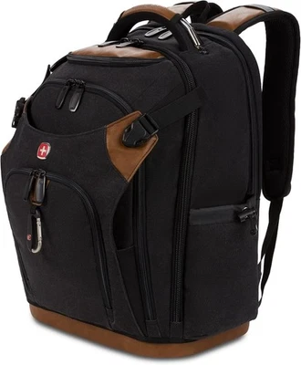 Mochila Bolsa de Herramientas SwissGear, Se Adapta a Laptop de 17 Pulgadas, Bolsa de Herramientas Portátil, Negra/Marrón Foto 1 de 4