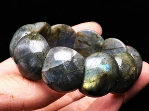 23.6*9*19.5mm Natural Labradorite Rainbow Light Crystal Gemstone Bangle Bracelet - Picture 1 of 6