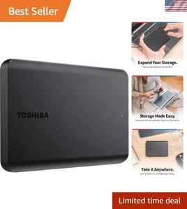 1TB Canvio Basics USB 3.0 Portable Hard Drive - Fast, Stylish Storage Solution - Afbeelding 1 van 10