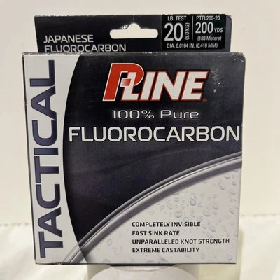 Línea de pesca P-Line Tactical 100 % fluorocarbono 20 lb, 200 yardas Japón fluorocarbono Foto 1 de 3
