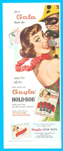 Gayla Bobby Pins costume party hair care style fashion salon vtg. print ad 1951 - Picture 1 of 3