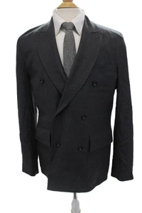 Jack Spade Mens Wool Blazer Dark Gray Button Collared Solid Fall Size 42 - Picture 1 of 9