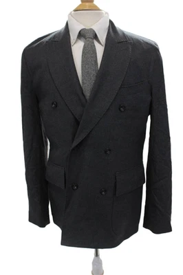 Jack Spade Mens Wool Blazer Dark Gray Button Collared Solid Fall Size 42 - Image 1 of 4