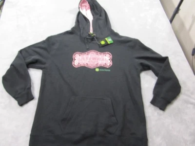 John Deere Hoodie Womens 2XL Black Pink Glitter Country Way of Life Pullover - Image 1 of 4
