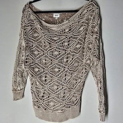 Hebilla BKE Boho Abierta Crochet Tejido Top Hombro Descubierto Talla XS Western Festival Foto 1 de 4
