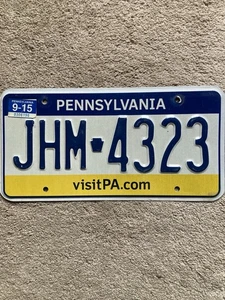 2015 Pennsylvania License Plate - JHM 4323 - Nice! - Picture 1 of 2