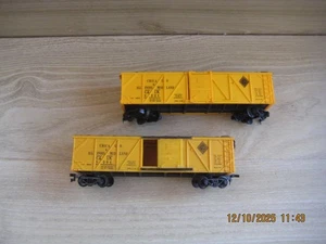 2 vagones de caja CHICA BOGIE REALISTAS estilo Tyco acoplamientos - Imagen 1 de 2
