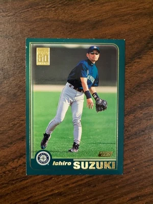 Tarjeta de radiocontrol Ichiro Suzuki 2001 Topps #726 Rookie Seattle Mariners Hof Foto 1 de 2