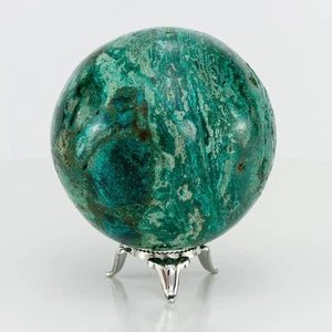 Chrysocolla Sphere Ball Malachite Shattuckite Azurite Blue Green 72mm 524g H1771 - Picture 1 of 13