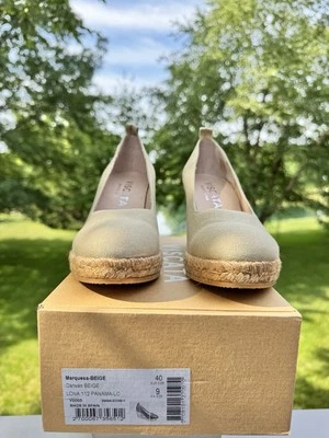 Alpargata Viscata Barcelona Mujer Beige Lona Cuña Plataforma EU 40 US 9 M Foto 1 de 4