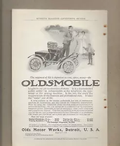 OLDS MOTOR WORKS OLDSMOBILE DETROIT 7 HP RUNABOUT 16 HP DELIVERY CAR 7-1905 Ad - Picture 1 of 1