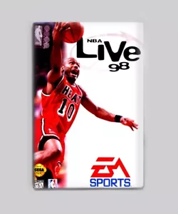 NBA LIVE 98 / SEGA GENESIS - IMÁN NEVERA 2"x3" (caja juego retro jam baloncesto) - Imagen 1 de 3