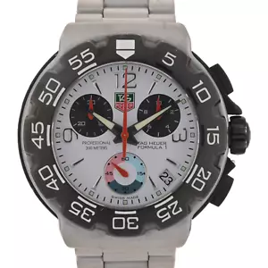 TAG Heuer Formula 1 Chronograph CAC1111 White Dial 41mm Men's Watch +BOX - Picture 1 of 12