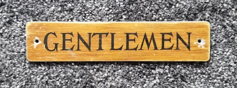 Vintage Metal Gentleman Toilet Door Sign (Industrial, Factory, Mill) Cover