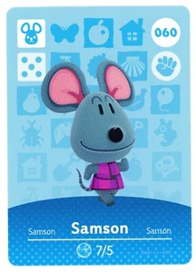 Samson #060 - Tarjeta amiibo - Animal Crossing Series 1 - Auténtica Nintendo - Imagen 1 de 2