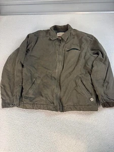 Abercrombie and Fitch Mens Zip Field Jacket Corduroy Trim Workwear Green XL - Picture 1 of 7