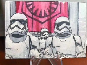 STAR WARS SKETCH CARD Three Stormtroopers by Aston Cover 1/1! - Picture 1 of 10