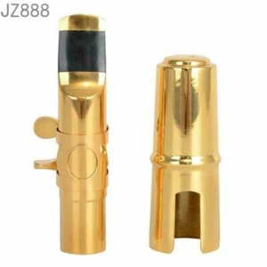 #5-9 Gold Alto Saxophone Sax Metal Mouthpiece w/ Cap Ligature Good Sound NEW - Picture 1 of 6