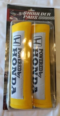 Vintage Yellow "Powered by Honda" Shoulder Pads by BOX racing sport - OBX Racing - Imagem 1 de 4