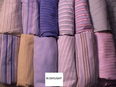Big Scraps 12 Men's pastel STRIPE dozen shirt sleeve 100% cotton Fabric Quilting - Image 1 of 4