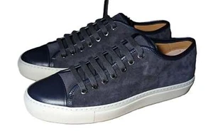 Hugo Boss Zapatillas Mirage Tenn sdhb cuero azul oscuro Hecho en Italia - Imagen 1 de 36