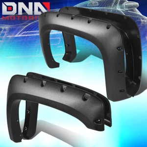 FOR 2007-2014 CHEVY SILVERADO FLEETSIDE POCKET-RIVET SIDE WHEEL FENDER FLARES - Picture 1 of 6