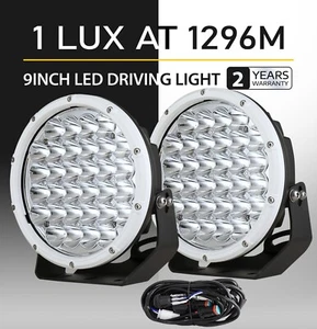 9inch Spot LED Driving Lights Spotlights Offroad 4x4 Black Work HID Round Black - Picture 1 of 13