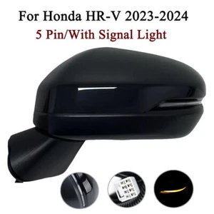 5Pin Side Mirror For Honda HR-V 2023-2024 Left Driver W/Turn Signal Light Black - Foto 1 di 15